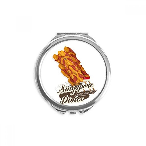Miroir de poche Singapour Satay classique rond pour maquillage de poche