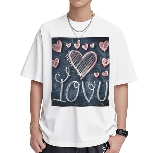 T-shirt en coton pour femme I Love You coupe ample et confortable