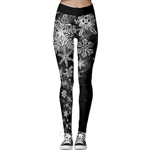 Konluesr Christmas Leggings Women Xmas Costume Leggings Workout Running Tights Yoga Pants (UK, Numeric, 14, 18, Regular, Regular, Xmas-m)