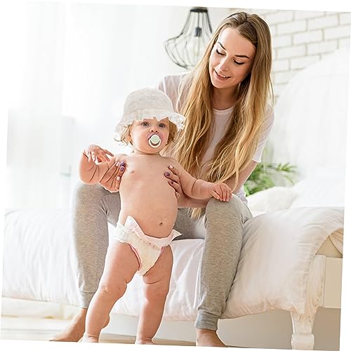 Girl Lace Bonnet Breathable Cotton Hat for Sun for Outings Parks and Daily Use Stylish Lace Design for Months Beige2