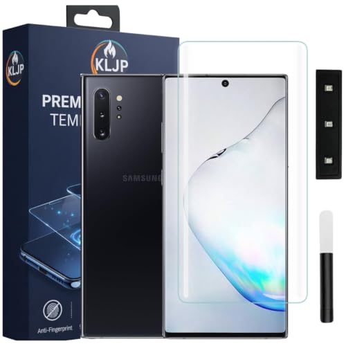 Image of Premium HD+ UV Tempered Glass Screen Protector For Samsung Galaxy Note 10 Plus (Pack of 1) Full Adhesive UV Curved Screen Protector Case Friendly HD Clarity with installation kit
