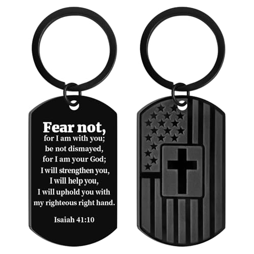AXEN Christian Gifts for Men, Religious Keychain with Bible Verse