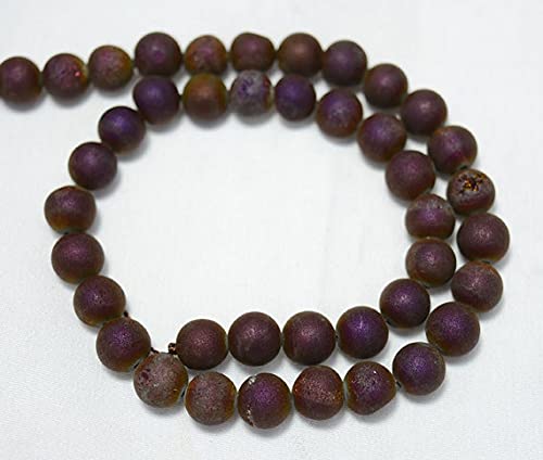 Cuentas druzy de ágata natural morada redondas de 8mm LKBEADS para diseño de joyería artesanal