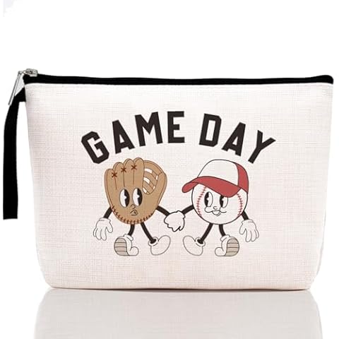 Game Day Makeup Bag Gifts for Mom from Daughter Mom Gifts Baseball Gifts for Baseball Lovers Fans Players Mommy Mum Mother Friend Zipper Pouch Bag for Appreciation Mothers Day Birthday Cosmetic Bag Cover