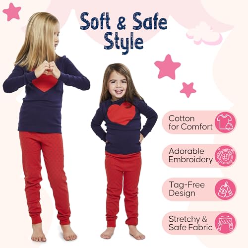 2 Piece Tag Free Pjs for Girls - 100% Cotton Pajamas Set - Kids Summer Pajama - Snug Fit Girl Sleepwear (12M-8Y)4