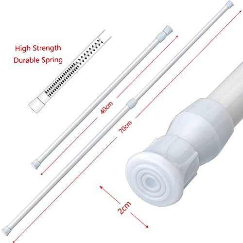 YUENX 6 Pezzi Bastone per Tenda Regolabile 40-70cm Asta per Tenda con Molla a Tensione Regolabile Asta Tenda Doccia per Bagno, Armadio, Guardaroba, Librerie - Image 7