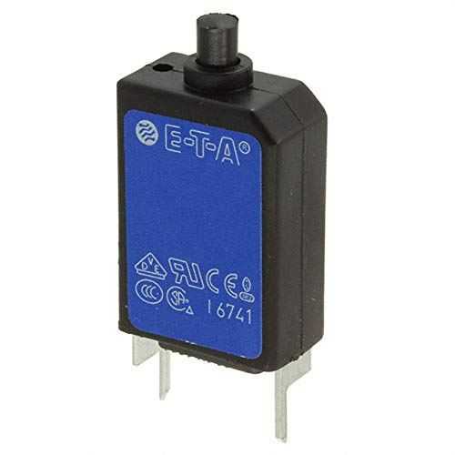 E-T-A Circuit Protection and Control 104-PR3-2A , Circuit Breaker; Thermal; Push; 1P; 2A; 250VAC/48VDC; PCB Mount; PCB/Pin Term.
