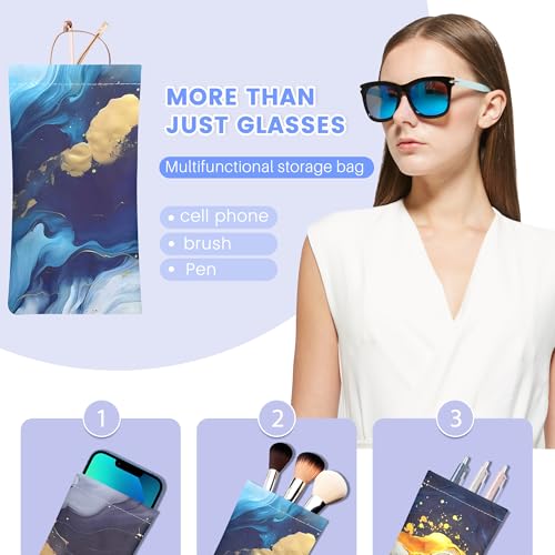 Image of 3pack soft eyeglass cases for women,glasses case,sunglasses case,eye glass case,glasses case multiple pairs