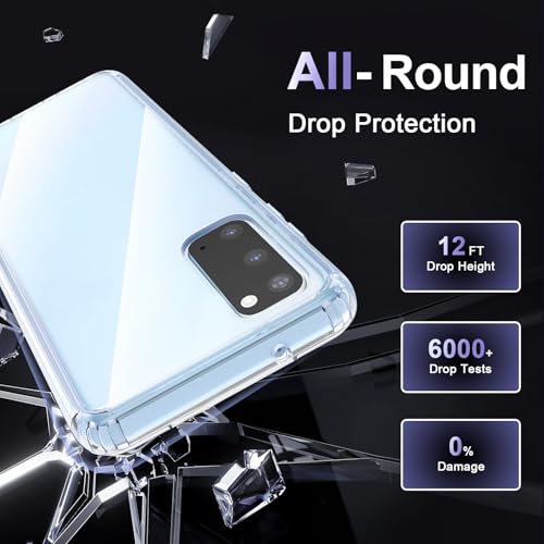 Image of Case for Samsung Galaxy S20, Military Grade Drop Protection Phone Case, Yellowing Resistant, Anti-Scratch Hard PC Back, Shockproof Hard Ultra-Thin Protective Cover, Clear