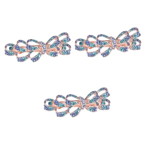 Barrettes à cheveux cristal antidérapantes Beavorty strass bleu