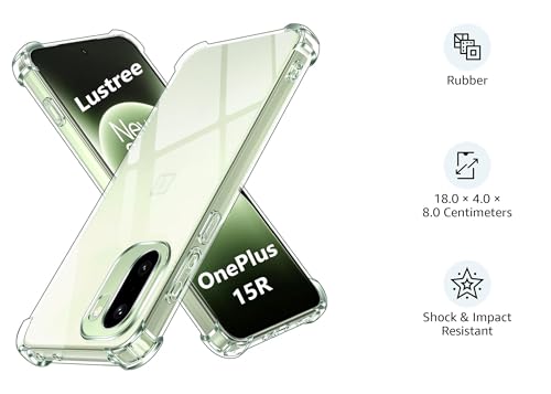 Image of Lustree Back Cover Transparent Case Compatible with OnePlus 15R 5G | Shockproof Bumper Edge Protection