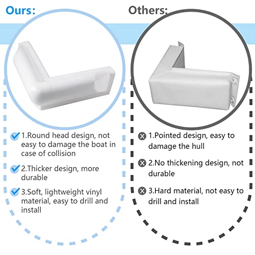 Veithi White Dock Corner Bumper, 2 Pack Vinyl 90 Degree Corner Dock Bumper, 9" L X 9" W X 5" H Dock Corner Guard-Corner Dock Fender For Marine Boat #TOP4