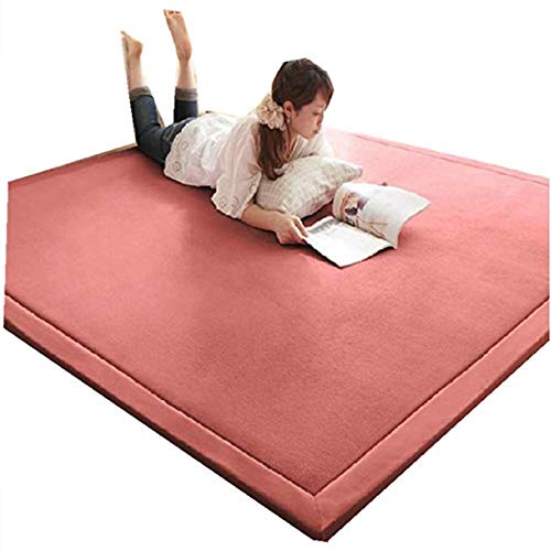Tapis d'éveil en velours corail épais pour salon rose 150x200cm
