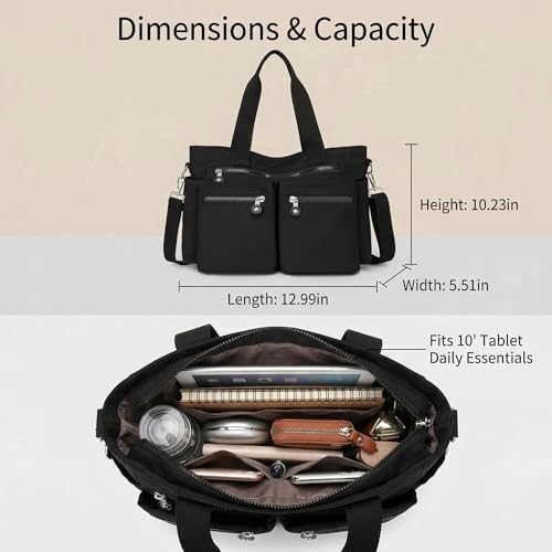 Bolso Tote Crossbody con cierre y múltiples bolsillos miniatura 6