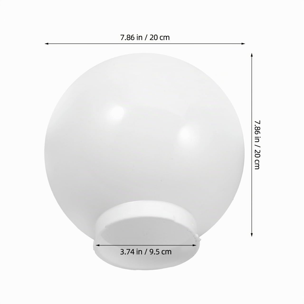 PRETYZOOM Paralume a Sfera in Acrilico Bianco 7.87 Pollici Copertura Lampada Da Esterno Per Giardino E Patio Ricambio Per Lampione Facile Da Installare E Rimuovere 1 Pezzo
