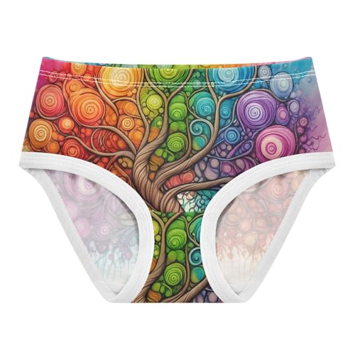 Funny Girls Underwear Toddlers 2t Cotton Panties Little Girl Vibrant Colorful Life Tree Kids Briefs Undies