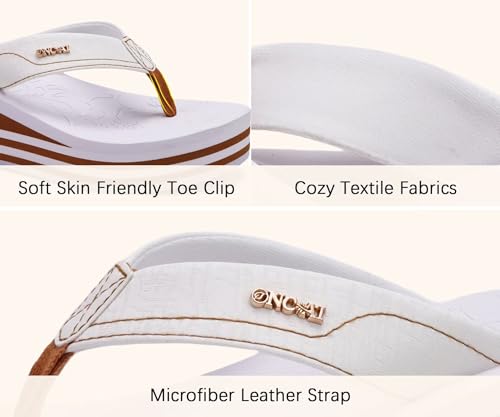 Image of ONCAI Women's Platform Wedge Flip Flops Trendy Dressy Womans Summer Flatform Chunky Heel Sandals with Comfortable Walking Outdoor Rubber Soles (US Size 5-11)