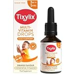 Tixylix 50ml Multi-Vitamin Drops for Children, 9 Vitamins to Support Growth & Immune Health - Sugar Free, Vegan, Gluten Free - Add to Food and Drink - for Children 3 Months to 5, Dropper Included