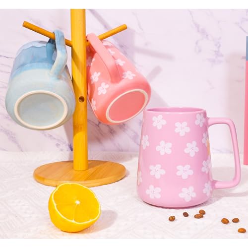 Taza de cerámica 24 oz café leche té morada miniatura 7