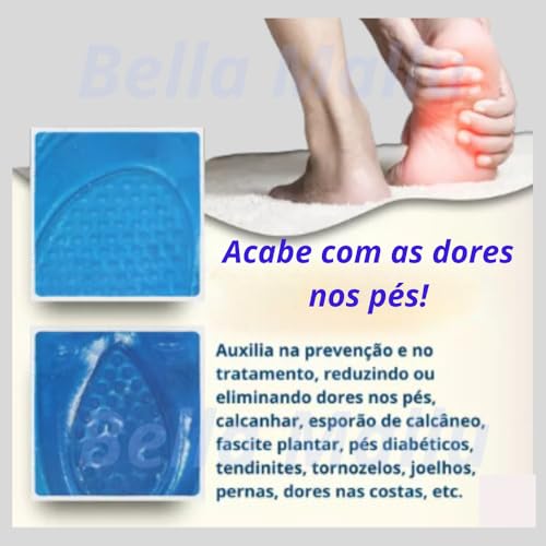 Palmilha Gel Ortopedica Palmilha De Silicone Fascite Plantar Anti Impacto Confortável Tamanho Unico