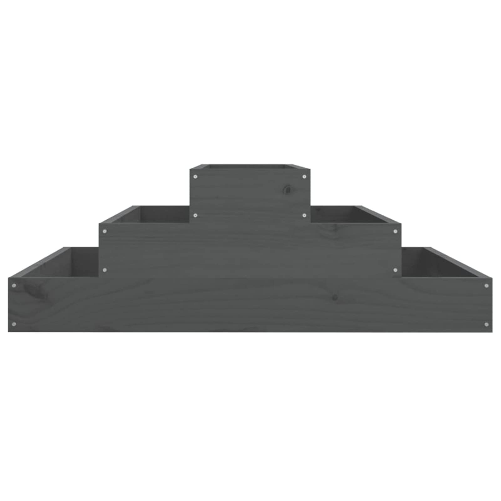 Festnight Jardiniere Bois Potager Exterieur Carré à Plantes en Bois Jardinière à 3 Etages en Bois,pour Balcon Serre Terrasse Cour, Bois Massif de pin-Gris pine-80 x 80 x 27 cm