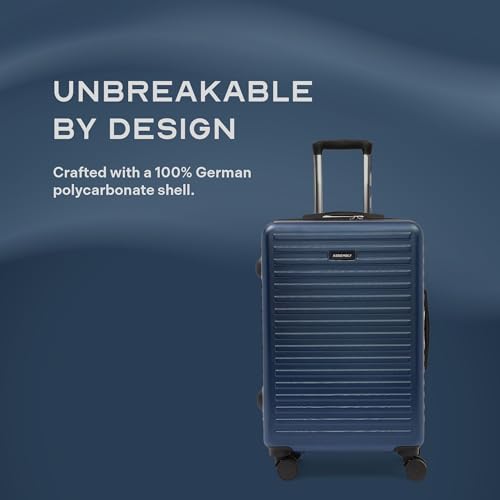 Image of Assembly Hard Shell Large Check in Luggage Polycarbonate 110L Premium Hard-Sided Suitcase Trolley - Blue -Stark