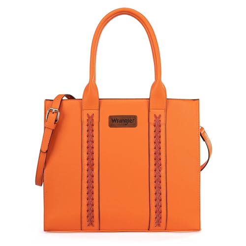 Wrangler Tote Bag for Women Satchel Purse Leather Top Handle Handbags Crossbody Shoulder Bag with Strap WG70-8317OR
