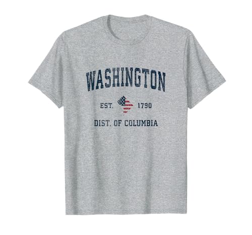 Washington DC Vintage American Flag USA Sports Design T-Shirt