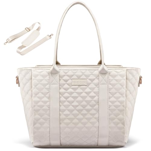 Image of LOVEVOOK Teacher Tote Bag for Women, Work Tote Bag fits 15.6-Inch Laptop