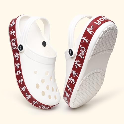 Image of YOHO Hacker Clogs for Women | Waterproof Monsoon Footwear & Rainy Shoes | Tribal Print with Backstrap | 003