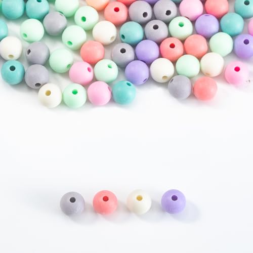 Image of Gxueshan 1000 Pcs Acrylic Plastic White Pony Beads 6x9mm Bulk Kandi Beads for Friendship Bracelet Necklace Jewelry Making Pens Hair Braiding Kit (Crack)