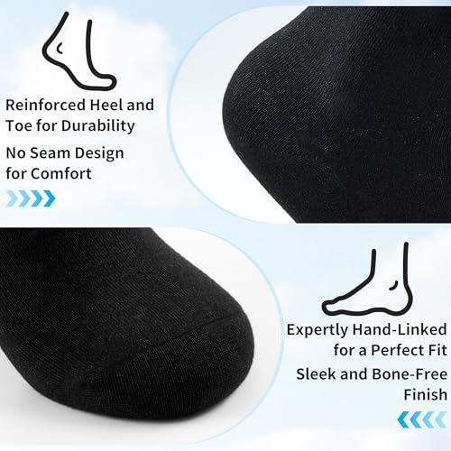 Black Dress Socks Men, 10 Pairs Soft Mens Dress Socks, Classic and Lightweight Cotton, Thin and Thick Options4