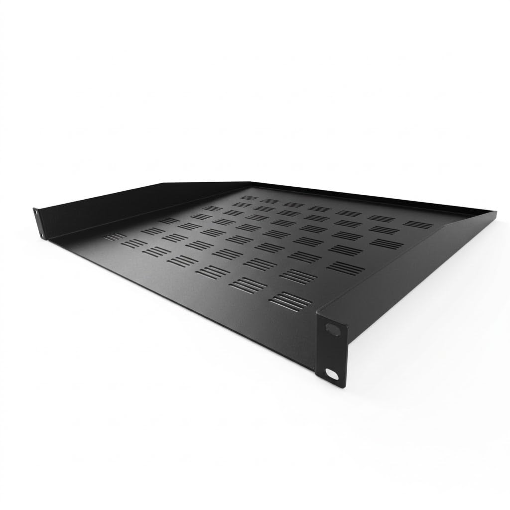 Infitronic - Tablette ventilée de 19" - Profondeur : 375 mm - Charge maximale : 20 kg - Noir (1 HE)