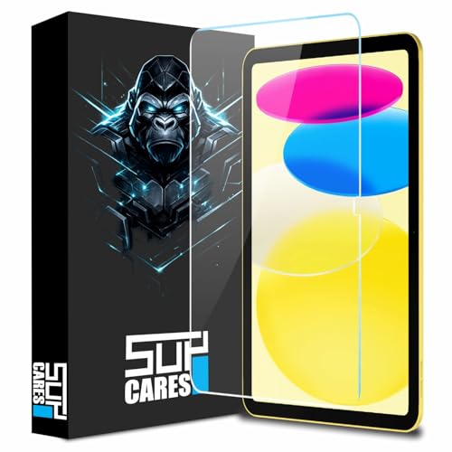 Image of SupCares Tempered Glass for iPad 10th Generation (10.9 Inch) and iPad 11th Generation (11 Inch) With Installation Kit | Military-Grade Gorilla Screen Protector | Edge to Edge Coverage | Transparent