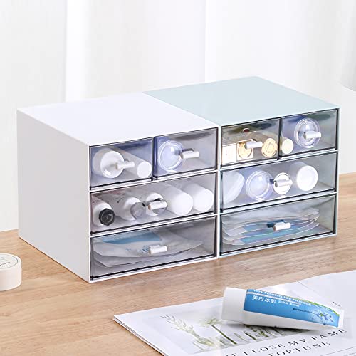 Comix Desk Organizer With Drawer, Desk Storage Box With 4 Drawers, Plastic Office Stationery Supplies Organizers, Desktop Organizer For Office School Home (White) #TOP5