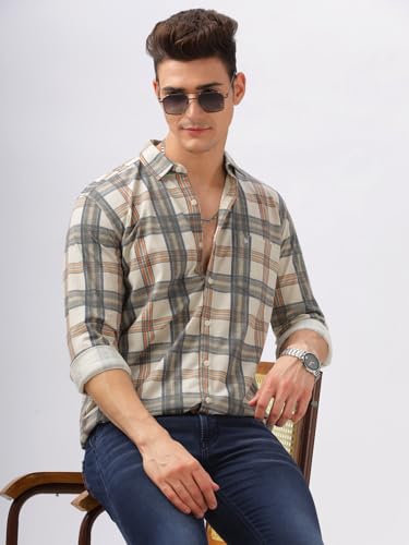 Image of BULLMER Trendy Regular Fit Striped Causal Full Sleeve Shirt for Men.
