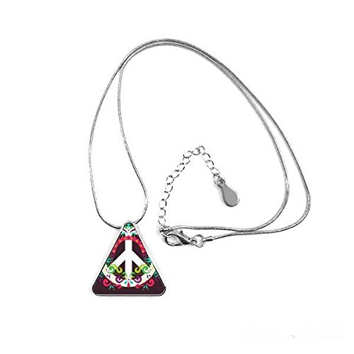 Désarmement nucléaire pendentif triangle fleur de paix collier anti-guerre