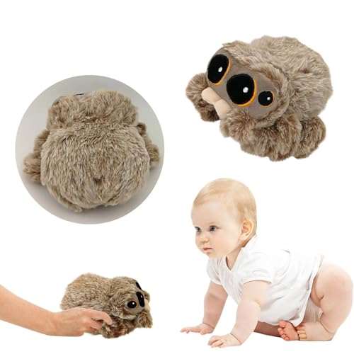 Spider Plush 6.9 inch Jumping Spider Stuffed Animal Plush Toy Soft Cute Spider Plushie Gift for Kids (A-2pcs)