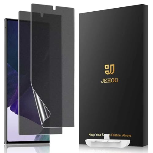 JEHOO [2 Pack] for Samsung Galaxy Note 20 Ultra Matte Privacy TPU Screen Protector (Not Glass) Anti Glare Fingerprint Sensor Compatible Full Adhesive Flexible Film Easy Installation