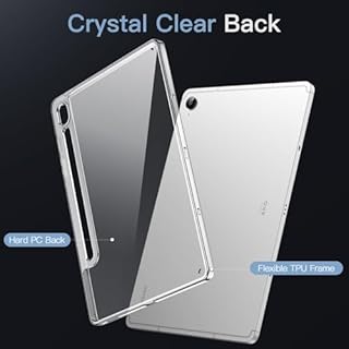 JETech Custodia Chiaro per Samsung Galaxy Tab S10 Lite / S10 FE / S9 FE 10,9", Anti Ingiallimento Trasparente Sottile Cover con PC Rigido Retro e Morbido TPU (Trasparente)