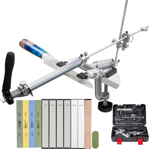 Lehwoik Messerschärfsystem, RX-009 Festwinkel Messerschärfer, 360° Flip Drehung mit Festem Winkel & Präzise Slider, Küchenchef Messerschleifer...