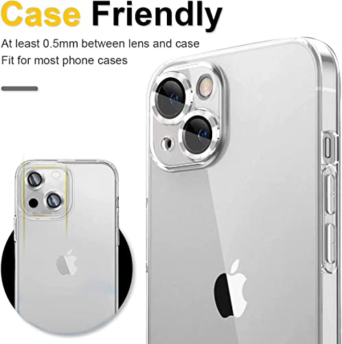 Image of DD SON Back Camera Lens Protector Tempered Glass For iPhone 14 /iPhone 14 Plus | Case Friendly with Edge to Edge Coverage and Easy Installation Kit, Pack of 1 (Silver)