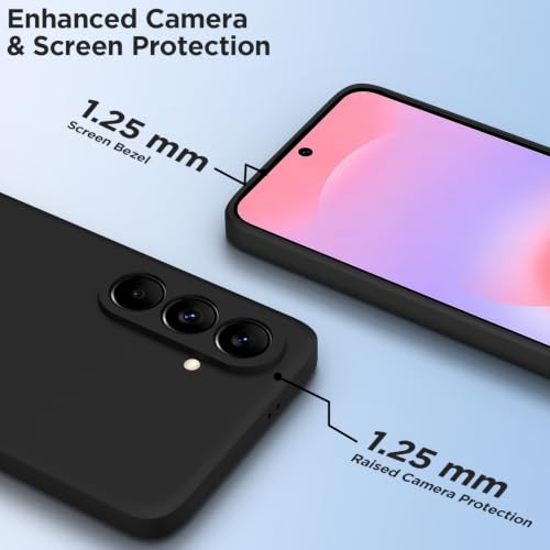 Image of Outlouders Back Cover for Samsung Galaxy A37 5G | Camera Protection | Durable Soft Matte Silicone Bumper Case (Black)