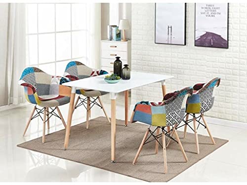 Life Interiors: Juego de 4 sillas de baño y mesa de comedor de patchwork Cover