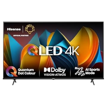 Hisense TV 43" QLED 4K 43E77NQ, Smart TV VIDAA U7, Dolby Vision, HDR 10+, Game Mode Plus, Dolby Atmos, Alexa Built-in, VIDAA Voice, Tuner DVB-T2/S2 HEVC 10, lativù 4K