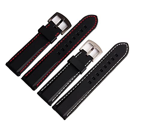 Bracelet en caoutchouc 24 mm noir et orange idéal pour vos activités outdoor