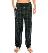 TINFL Cotton Long Short Lounge Pants for Men - 100% Woven Soft Plaid Check Lounger Sleeping Pajam...