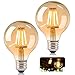 KIPIDA Edison Vintage Glühbirne, G80 Edison LED Lampe Antike Leuchtmittel Globe Birne E27 4W Warmweiss Dekorative Antike LED Glühlampe Ideal für Nostalgie und Retro Beleuchtung Dekoration-2 Pack