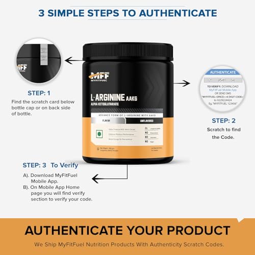 Image of MyFitFuel L Arginine Alpha-Ketoglutarate (AAKG) Pre Workout Powder | 200gm (Unflavoured)