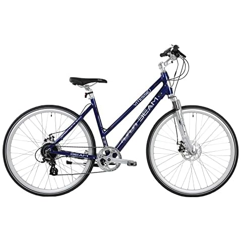 Vitesse Beam Lightweight Electric Bike for Adults, 50 Miles Range, 8 Speed Gears with 250w Rear Motor for a Smooth Comfortable Ride With Gel Saddle & Info Screen, 19” Frame and 700c Wheels Cover